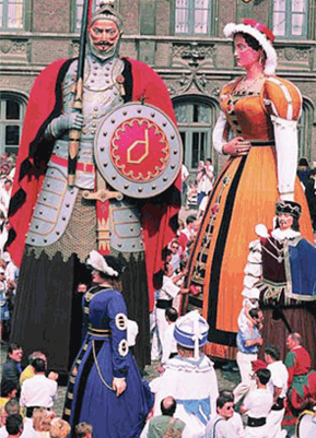 Processional Giants and Dragons in Belgium and France